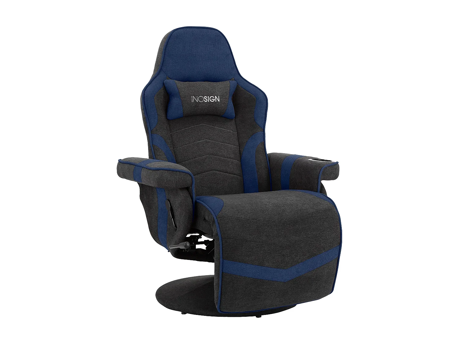 Gamer Recliner Manuel en tissu bleu