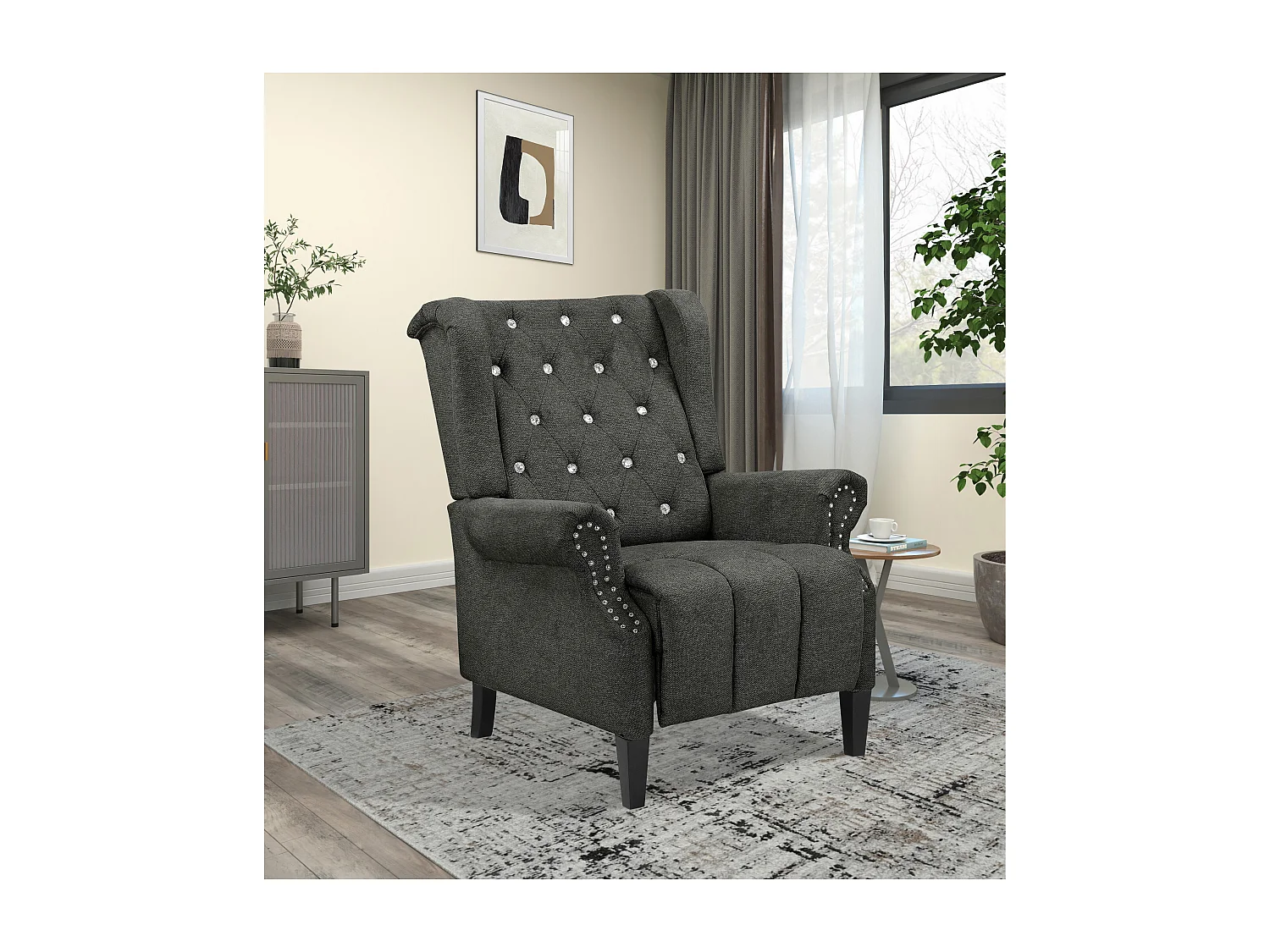 Aura|Fauteuil de relaxation Anthracite Belfast Fabric