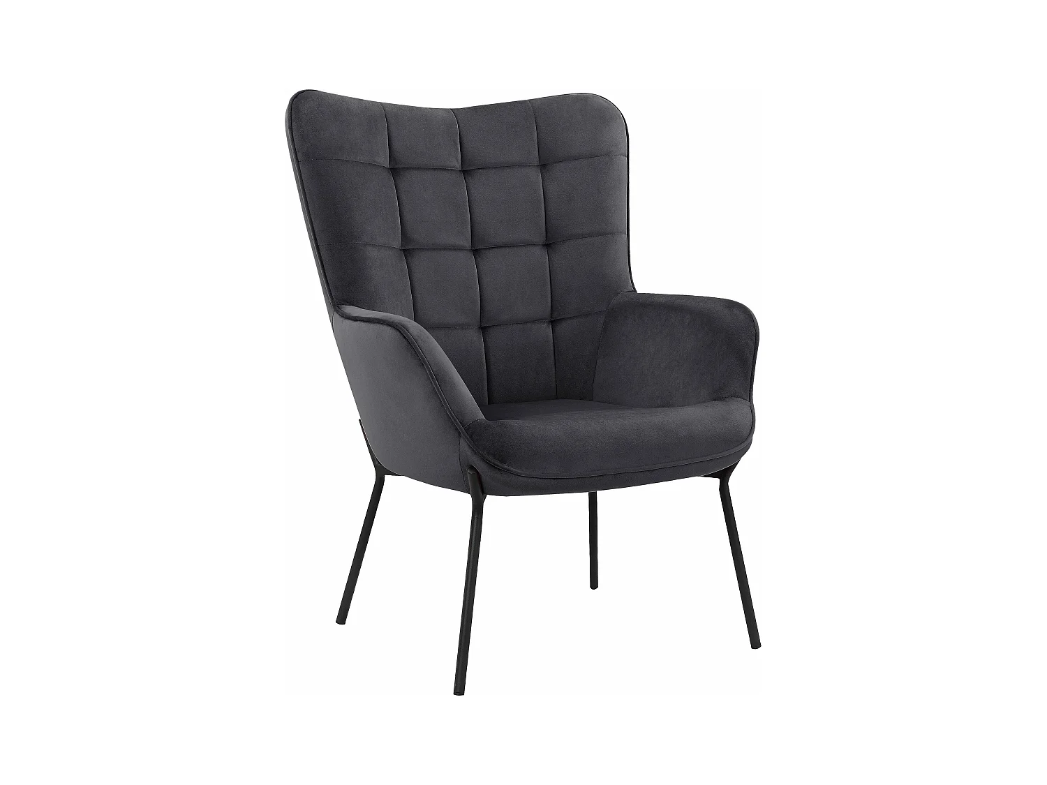 Boris|Fauteuil en tissu anthracite