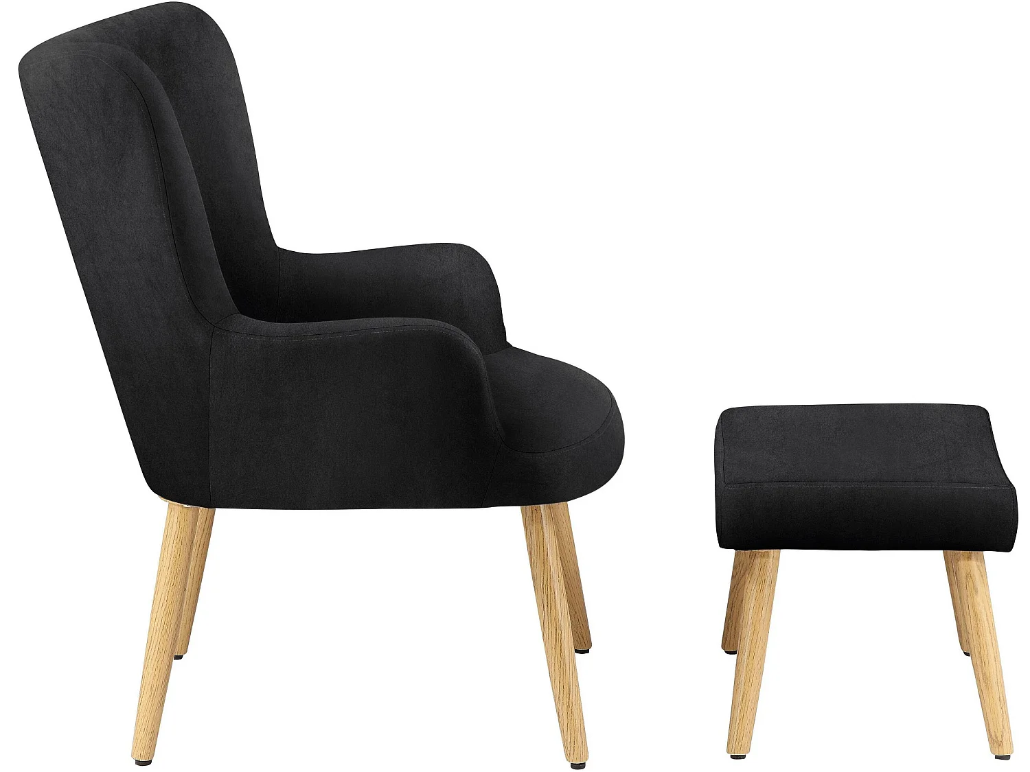 Poltrona Coco in microfibra nera