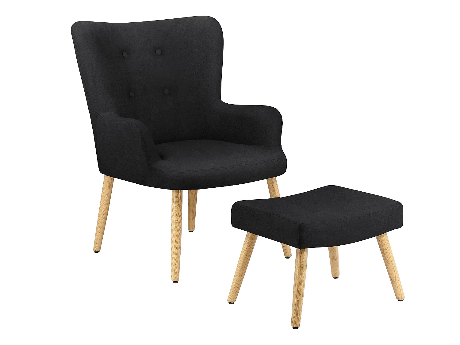 Coco|Fauteuil Microfibre Noir