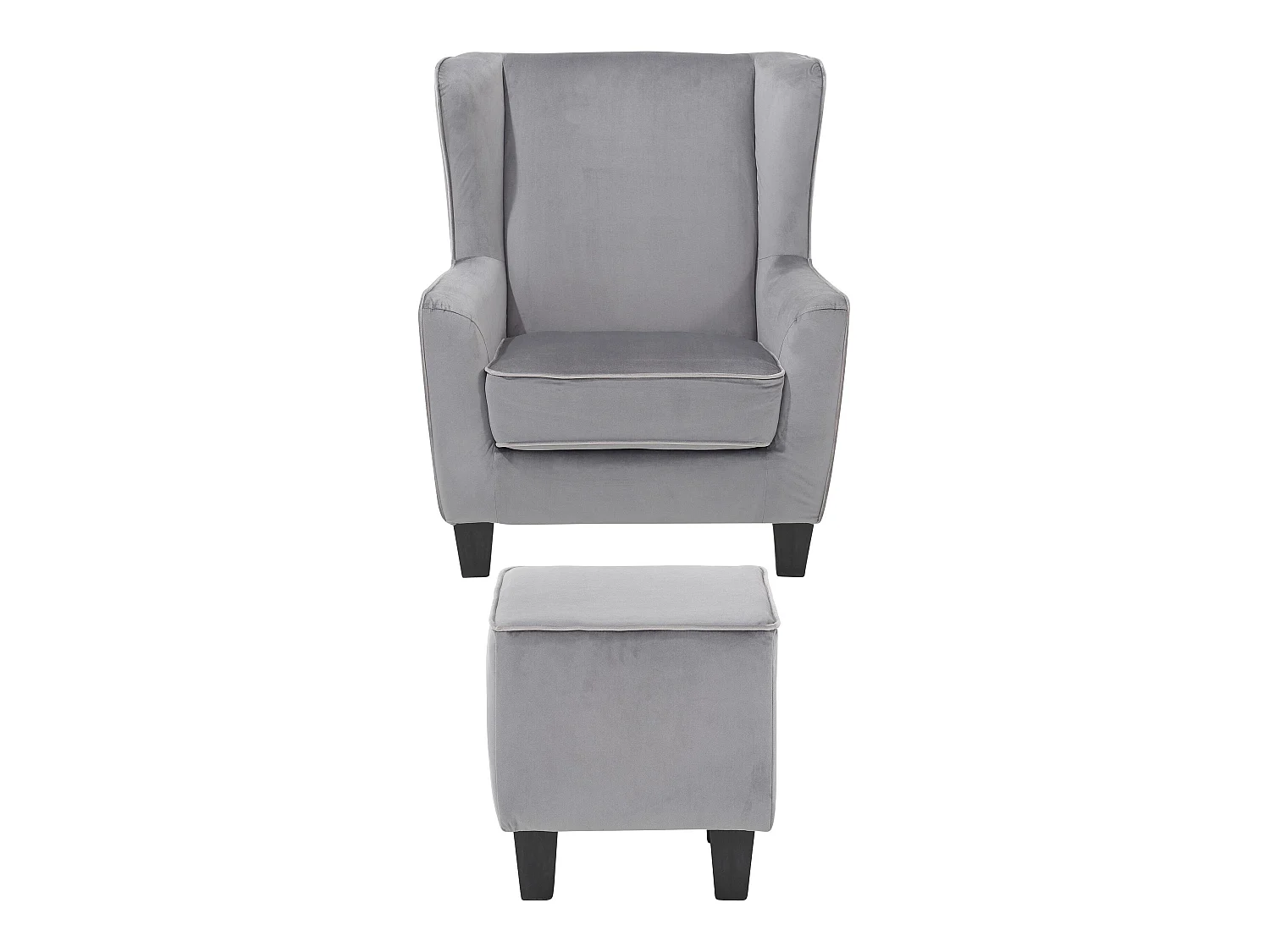 Paprika Armstoel+Kruk Grijs Vel Lichtgrijs