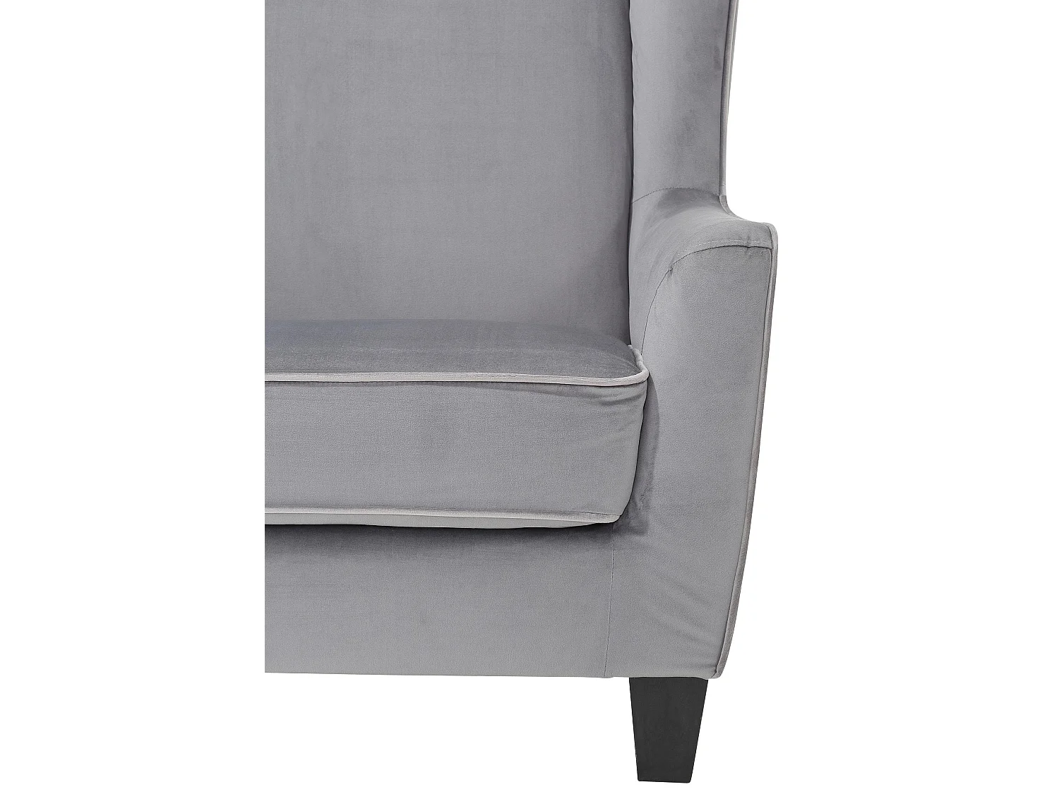 Paprika|Fauteuil + Tabouret Velours Gris Gris clair