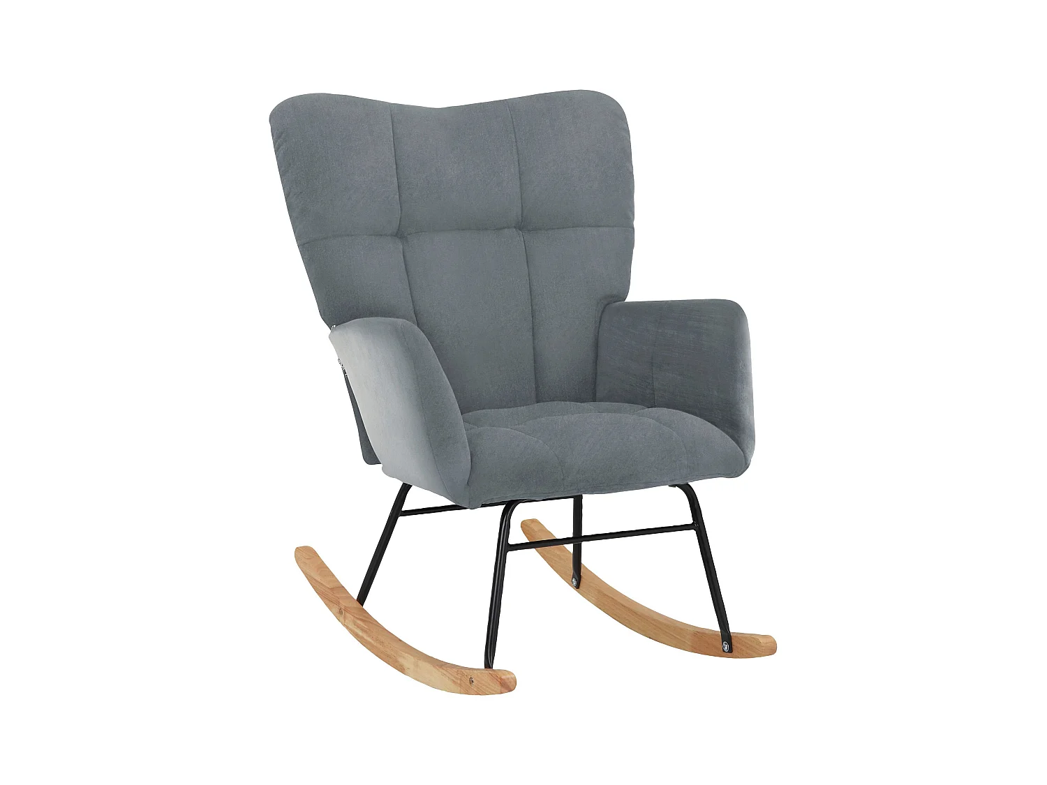 Elza|Fauteuil à bascule en velours gris