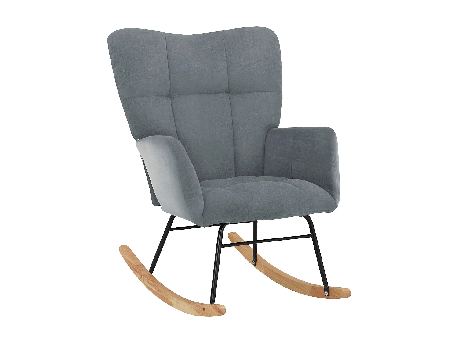 Elza|Fauteuil à bascule en velours gris