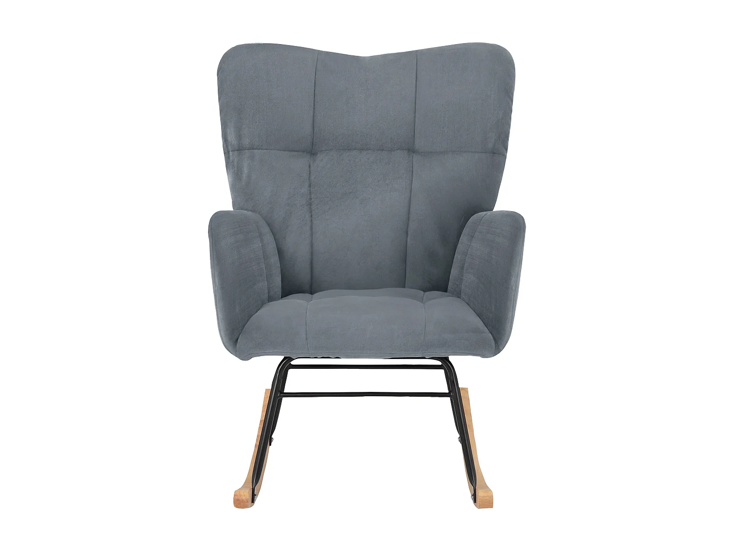 Elza|Fauteuil à bascule en velours gris
