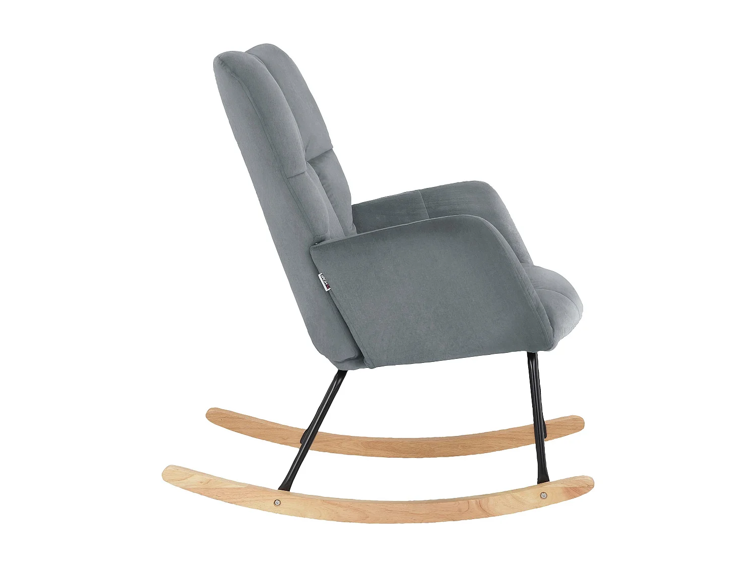 Elza|Fauteuil à bascule en velours gris