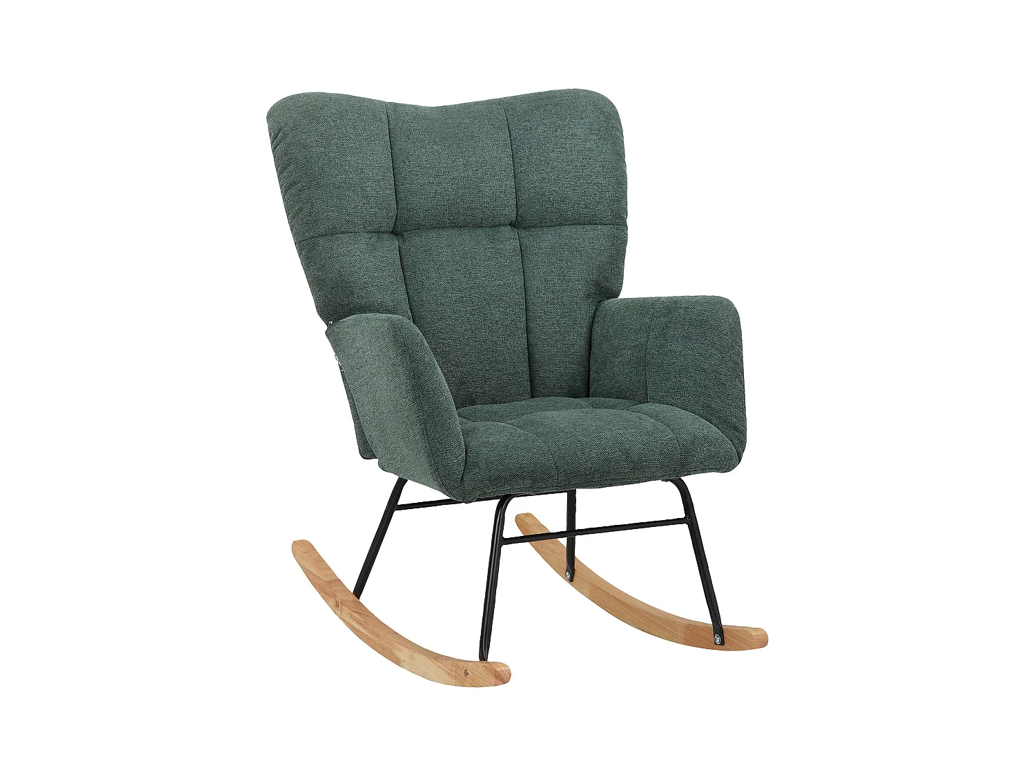 Elza|Fauteuil à bascule tissu vert