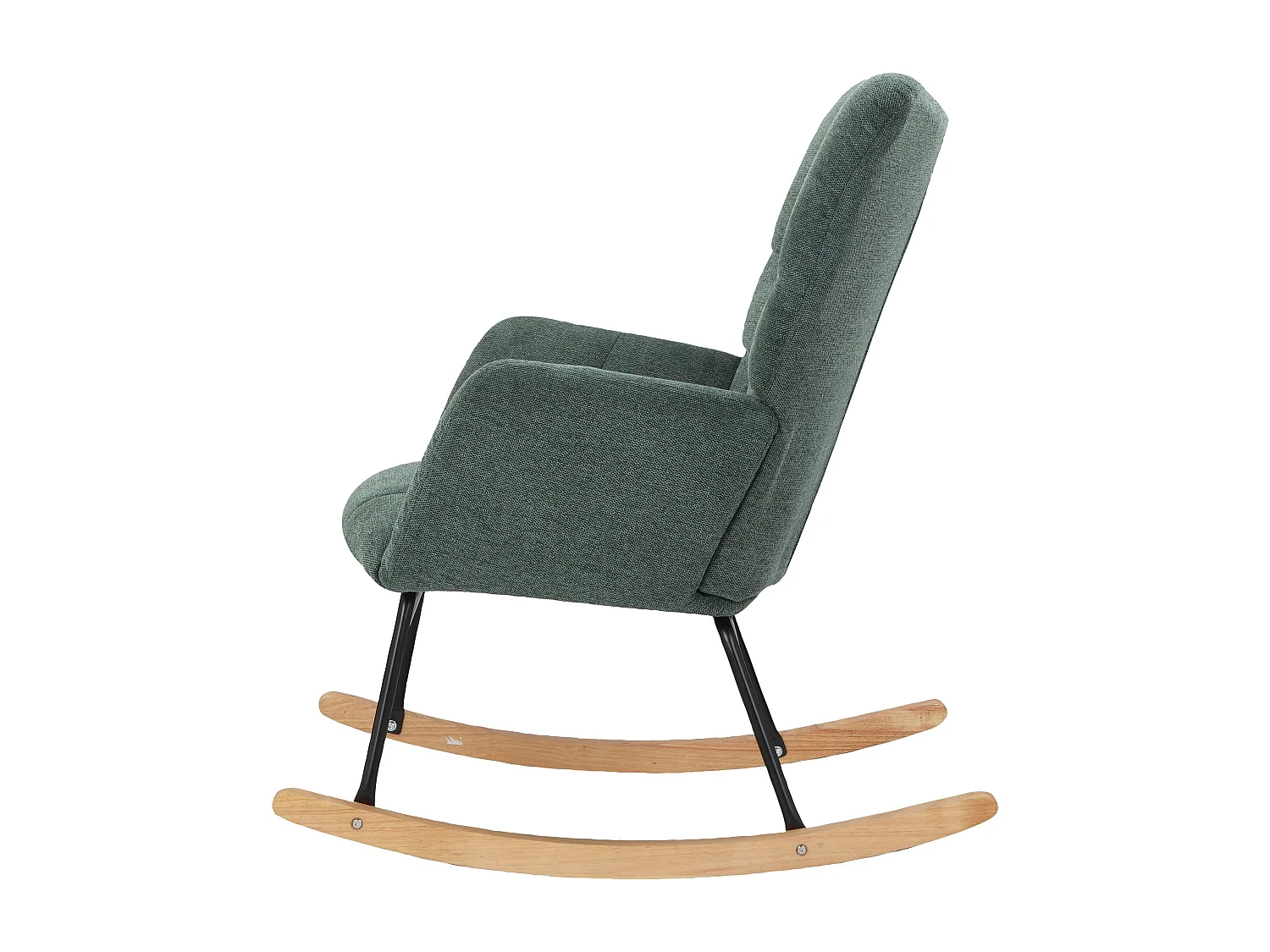 Elza|Fauteuil à bascule tissu vert