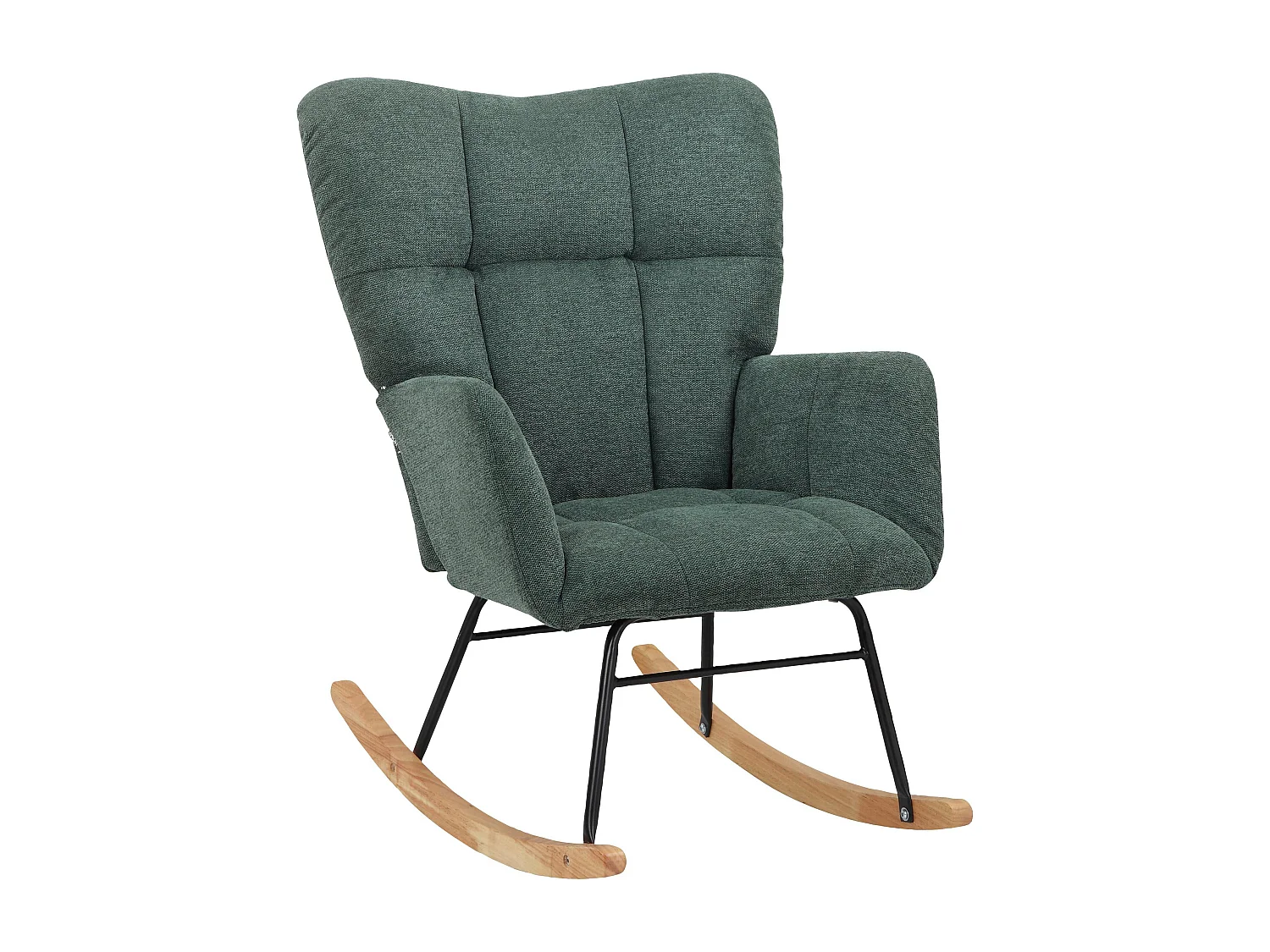 Elza|Fauteuil à bascule tissu vert