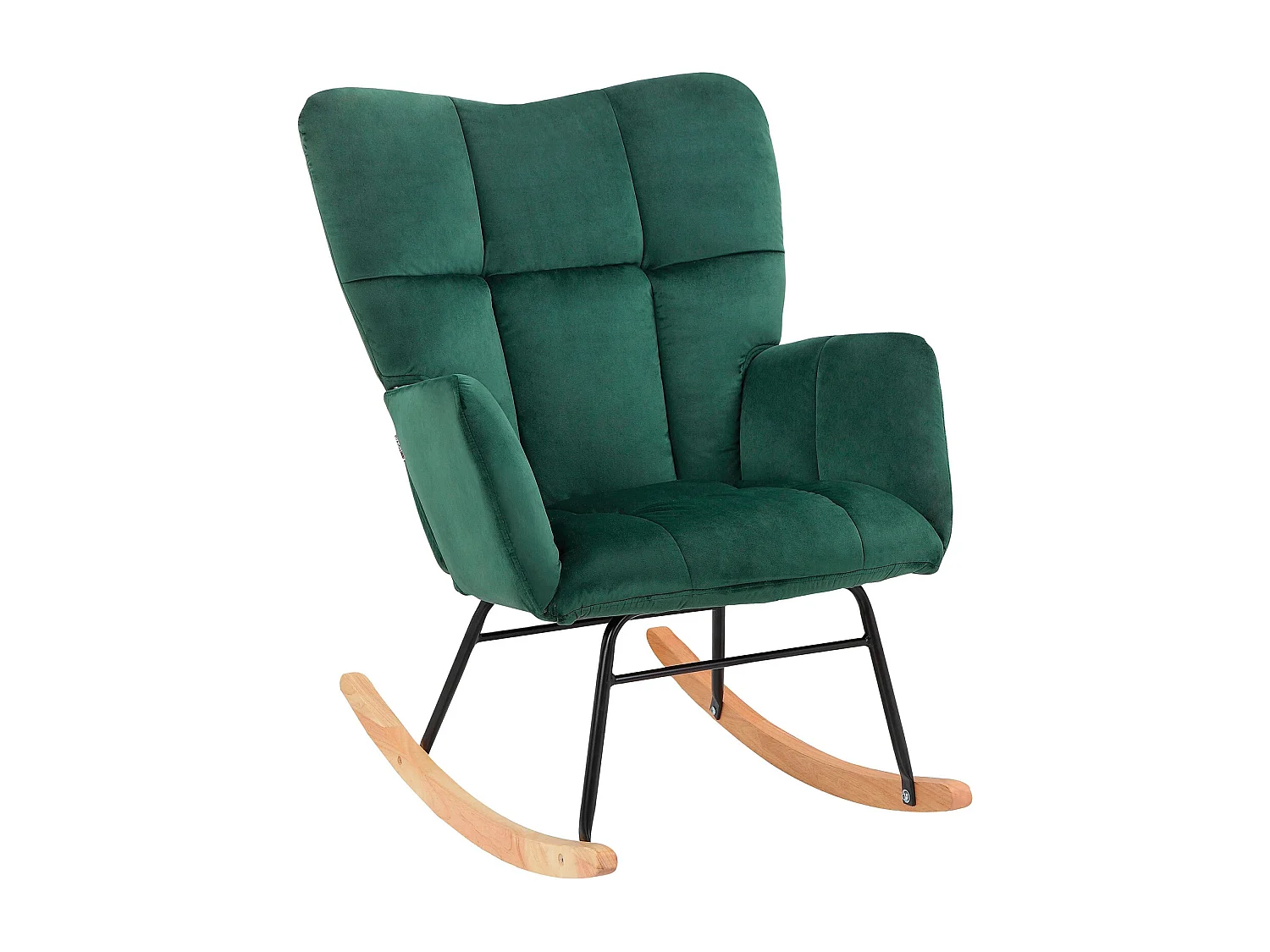 Elza|Fauteuil à bascule en velours vert