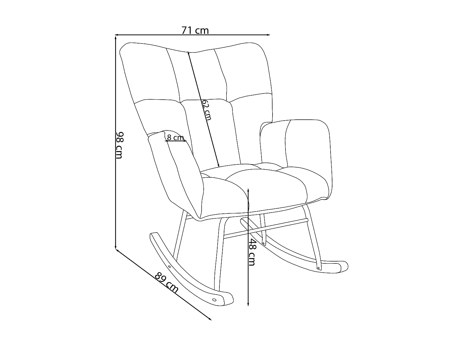 Elza|Fauteuil à bascule en velours vert