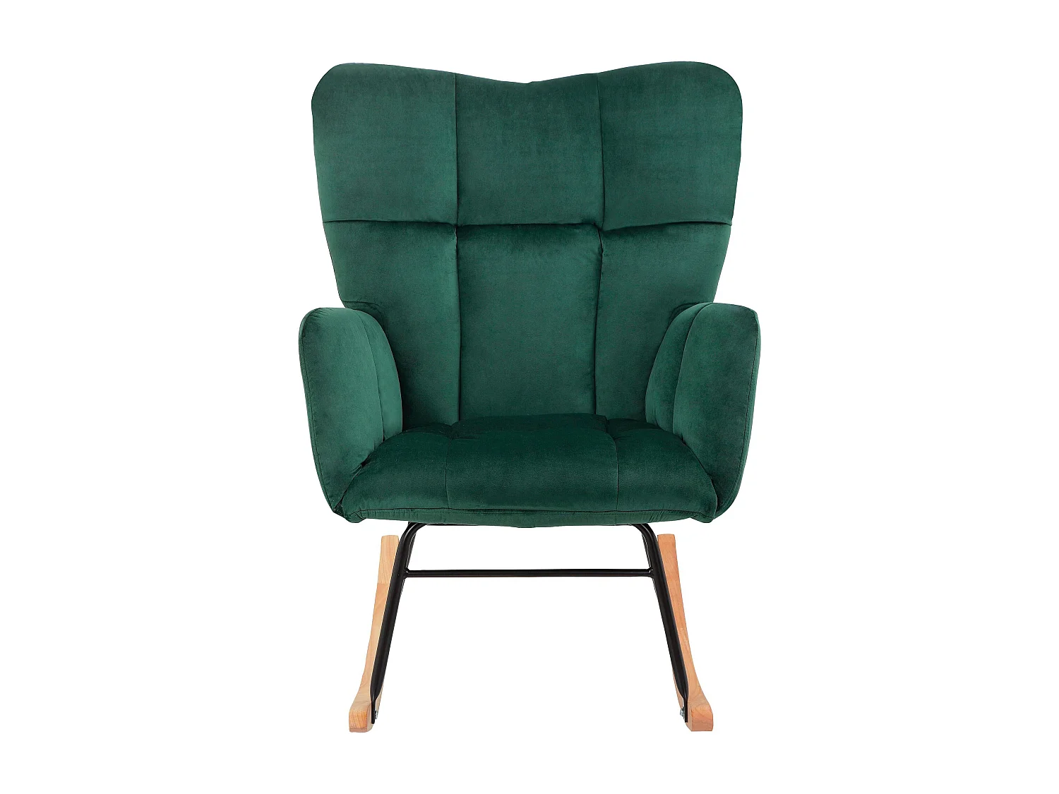 Elza|Fauteuil à bascule en velours vert