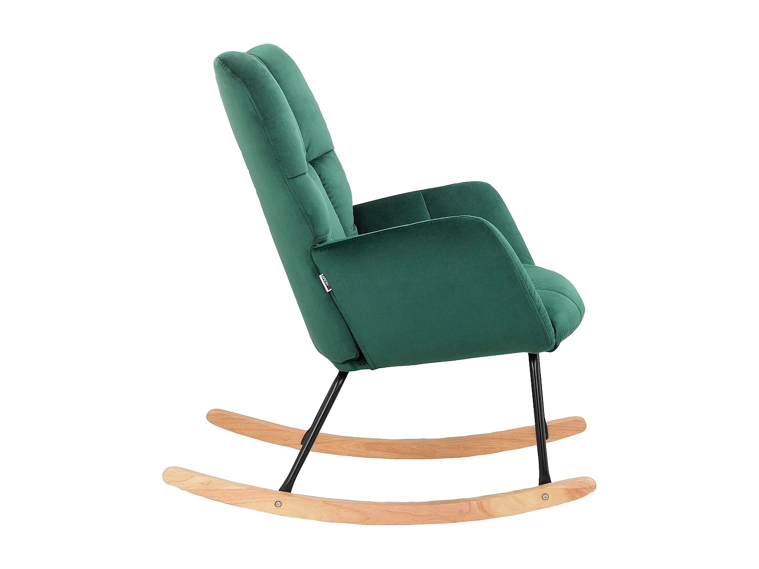 Elza|Fauteuil à bascule en velours vert