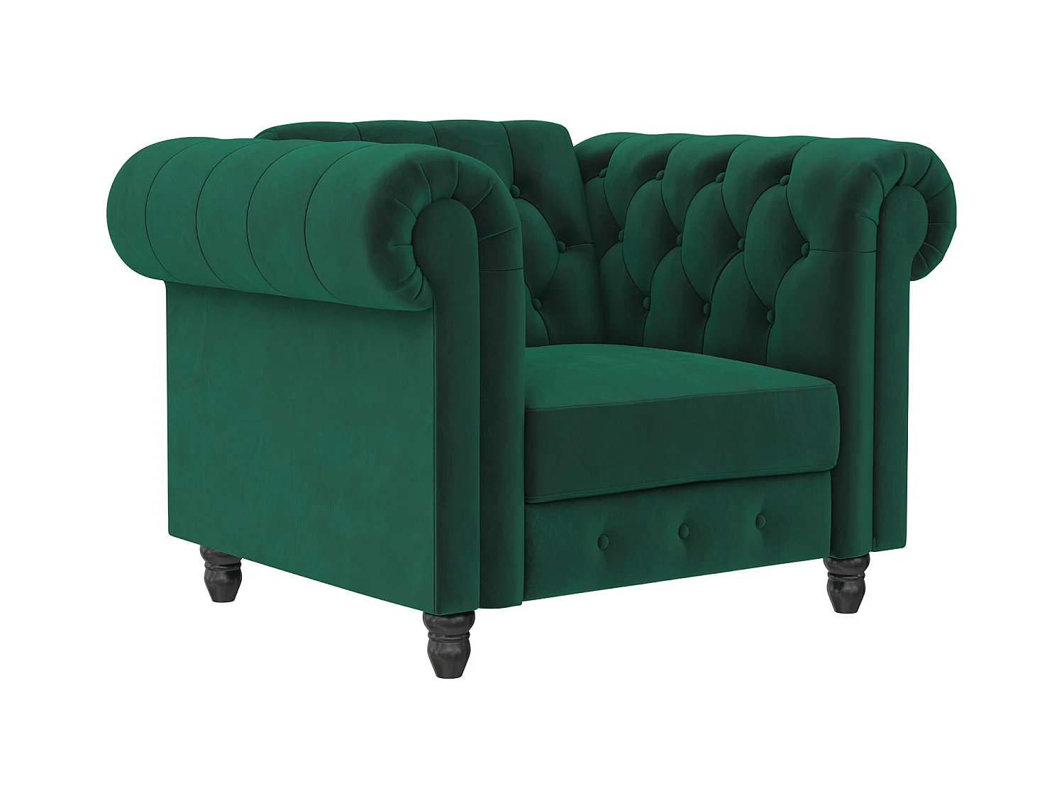 Felix|Fauteuil en velours vert foncé