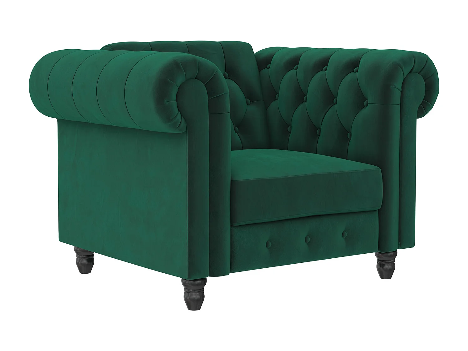 Felix|Fauteuil en velours vert foncé