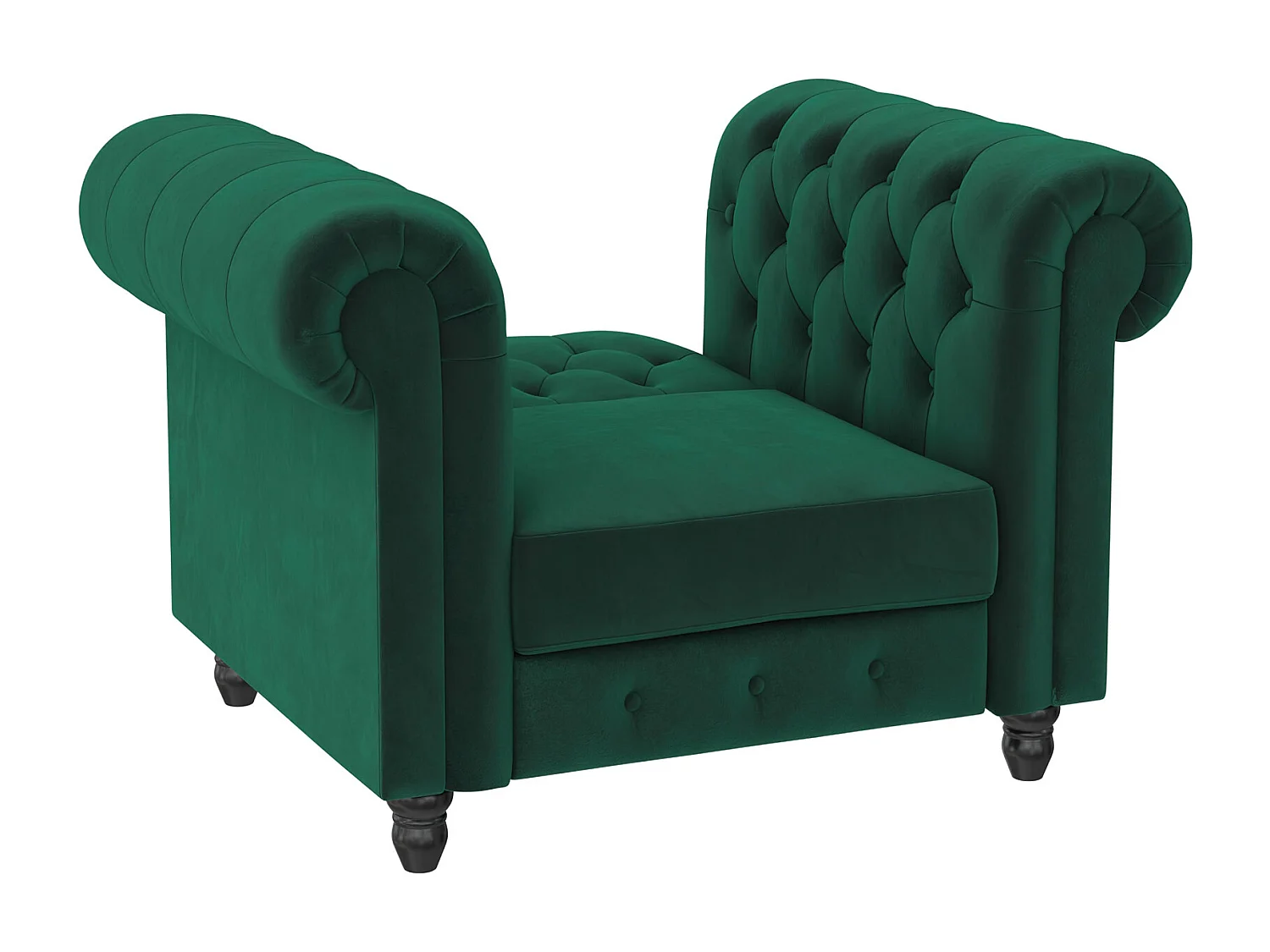Felix|Fauteuil en velours vert foncé