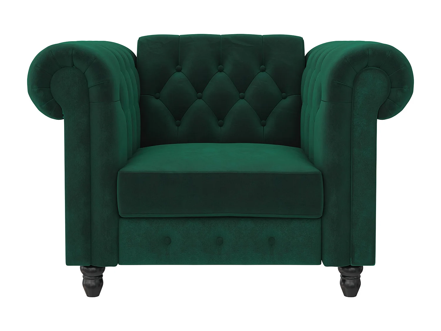Felix|Fauteuil en velours vert foncé