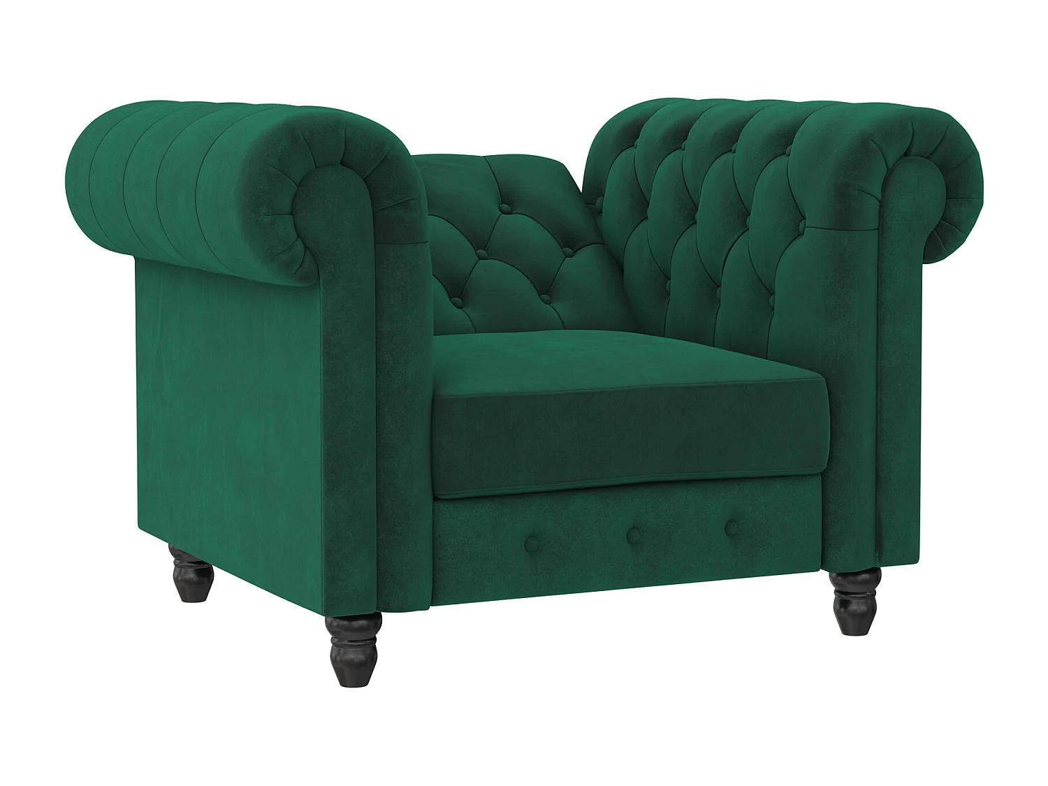 Felix|Fauteuil en velours vert foncé