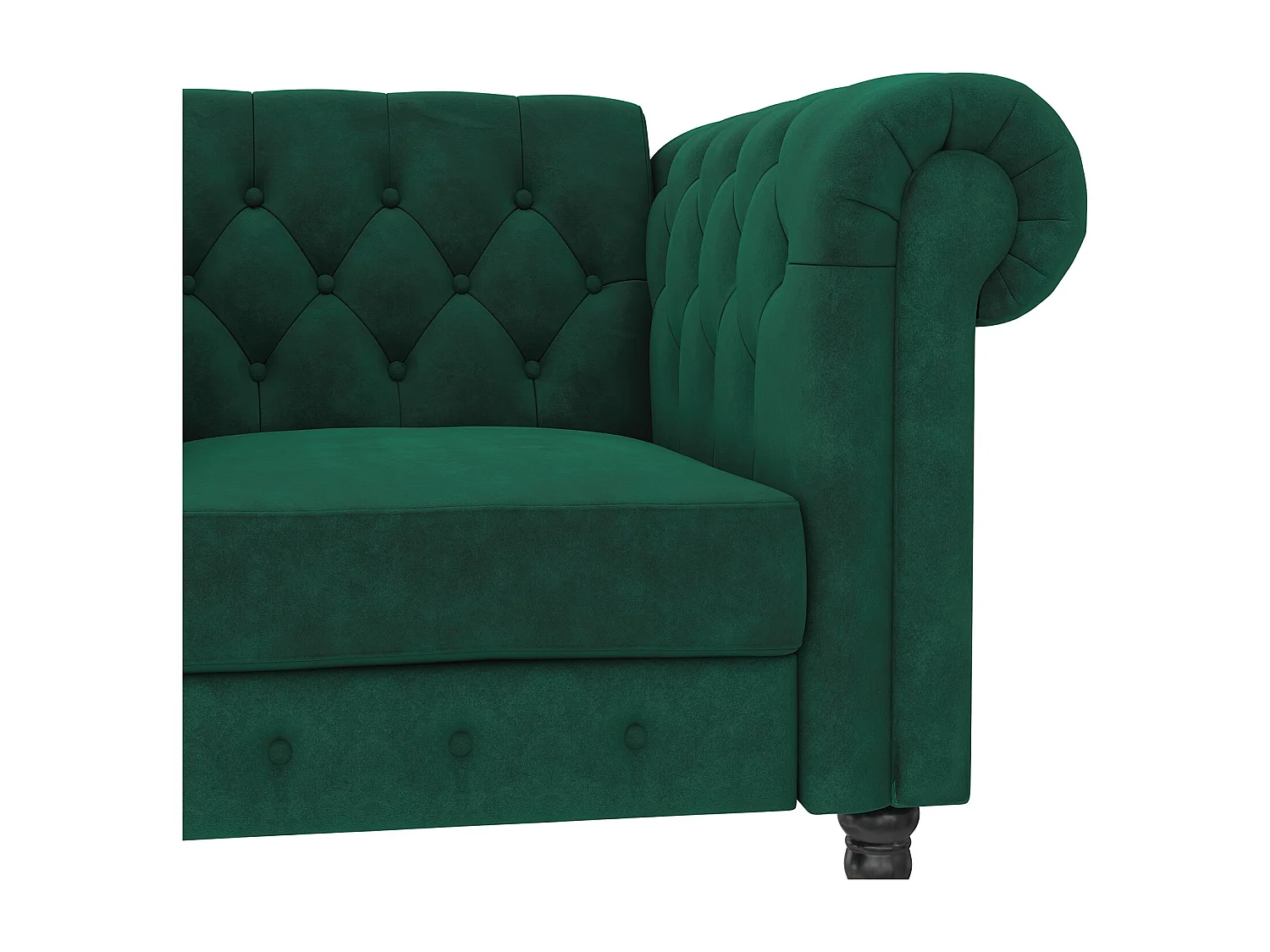 Felix|Fauteuil en velours vert foncé