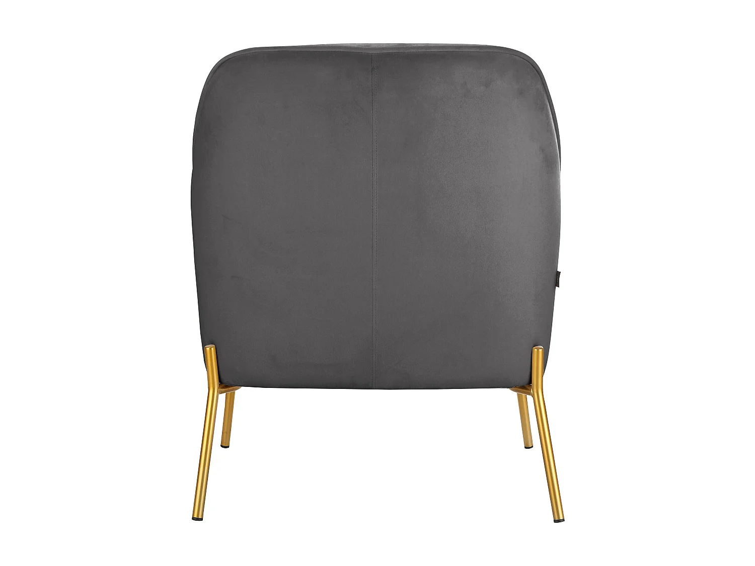 Runa | Fauteuil contemporain en velours gris avec pieds métalliques dorés élégants