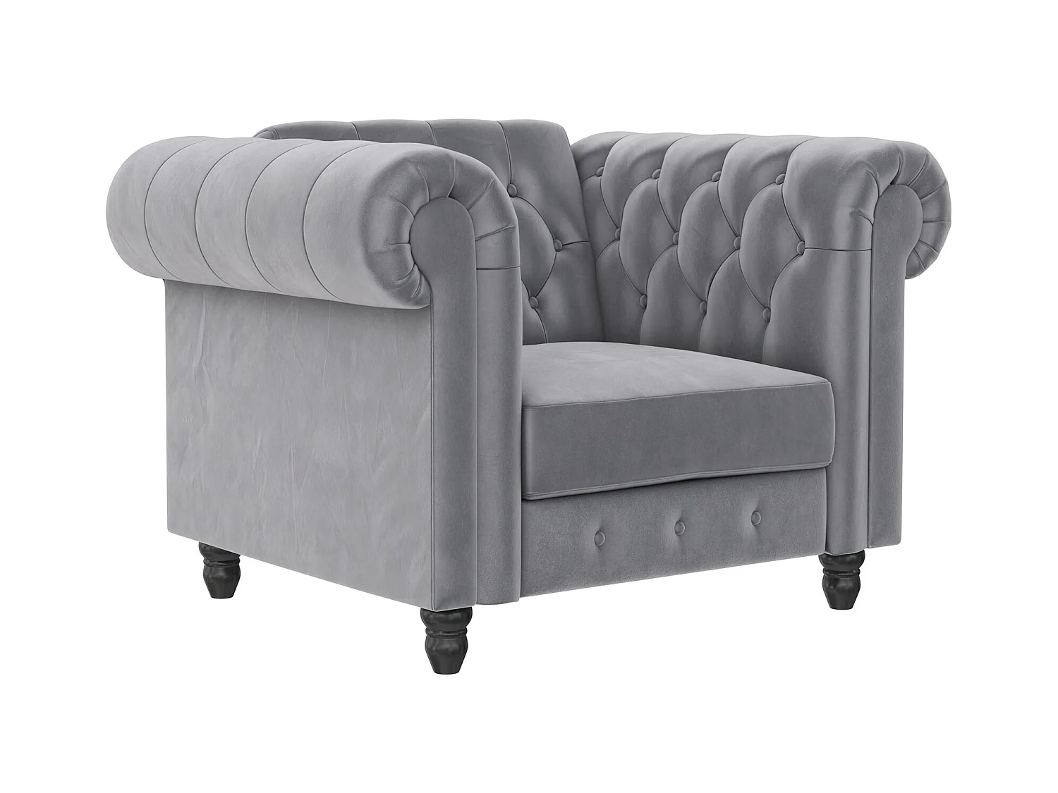 Felix|Fauteuil en velours gris clair