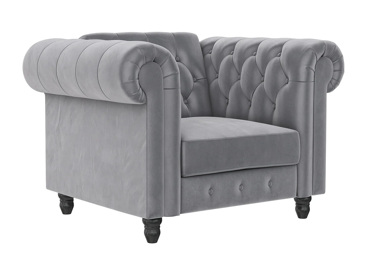 Felix|Fauteuil en velours gris clair