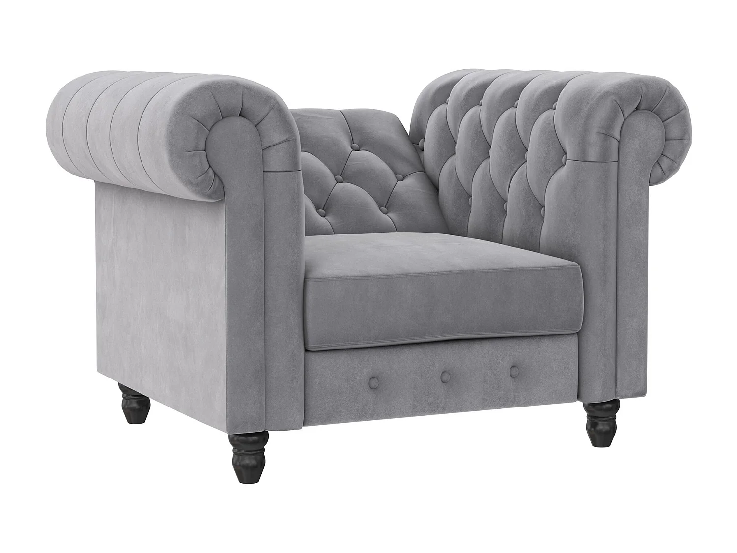 Felix|Fauteuil en velours gris clair