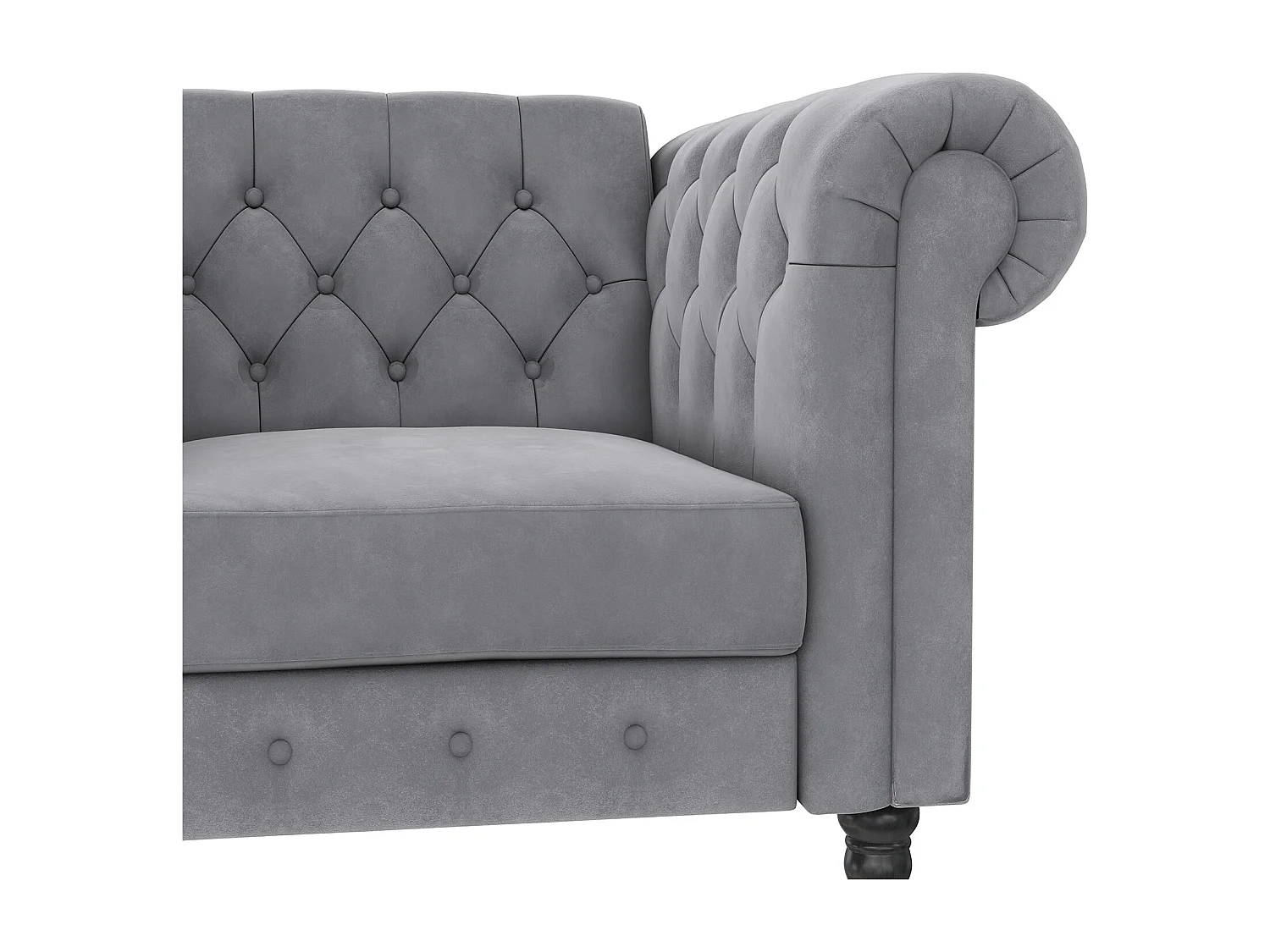 Felix|Fauteuil en velours gris clair