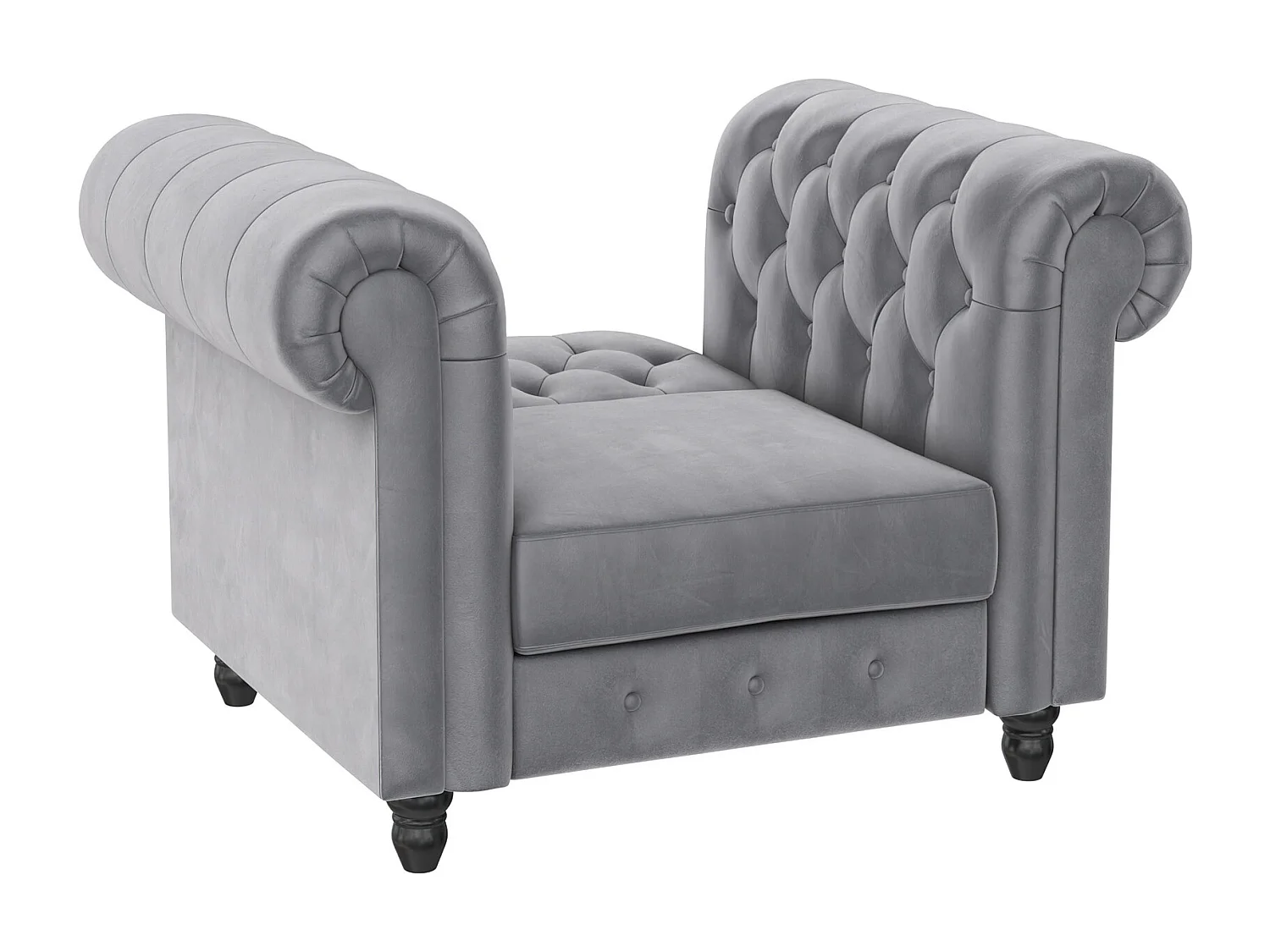 Felix|Fauteuil en velours gris clair