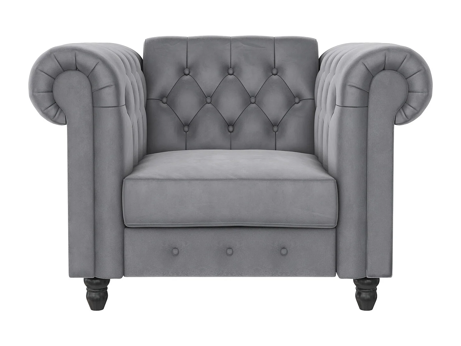Felix|Fauteuil en velours gris clair