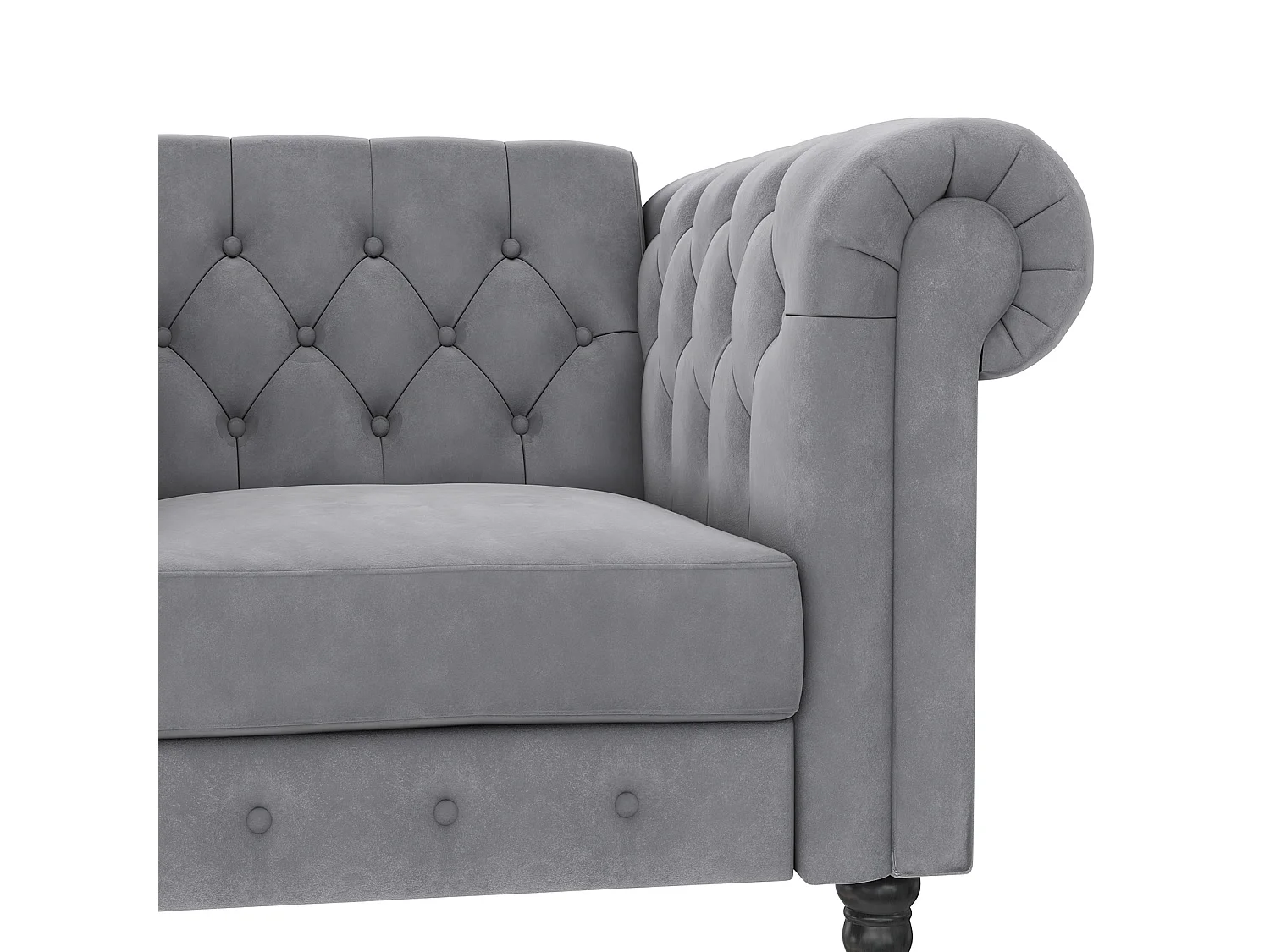 Felix|Fauteuil en velours gris clair