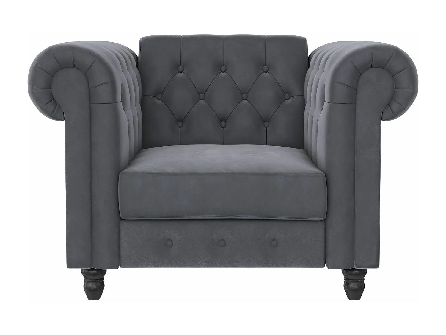 Felix|Fauteuil en velours anthracite