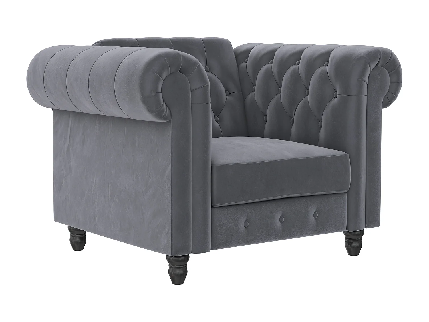 Felix|Fauteuil en velours anthracite
