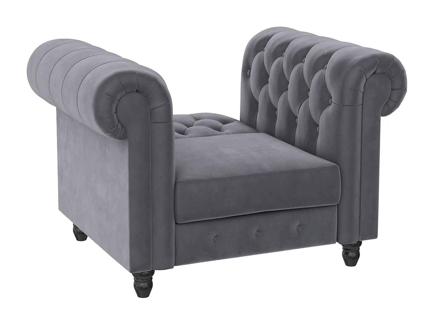 Felix|Fauteuil en velours anthracite
