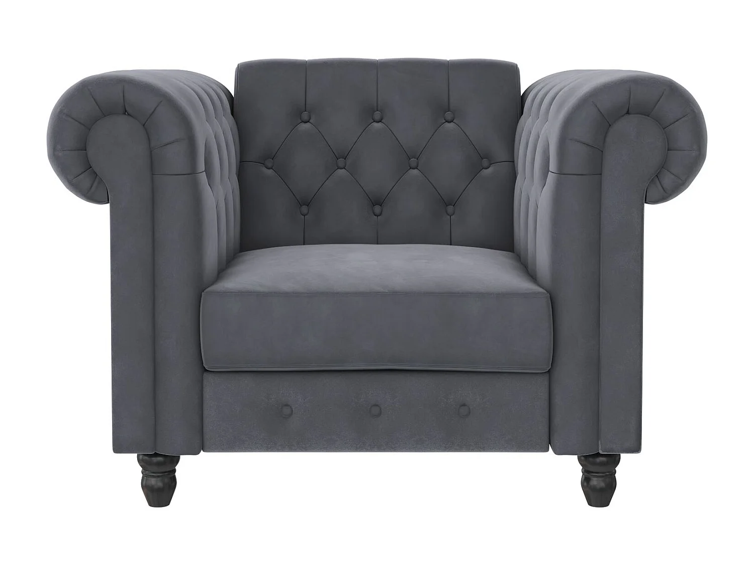 Felix|Fauteuil en velours anthracite