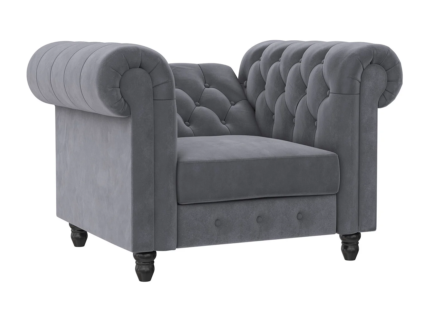 Felix|Fauteuil en velours anthracite