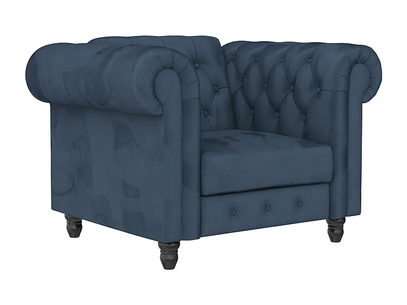 Felix|Fauteuil en velours bleu