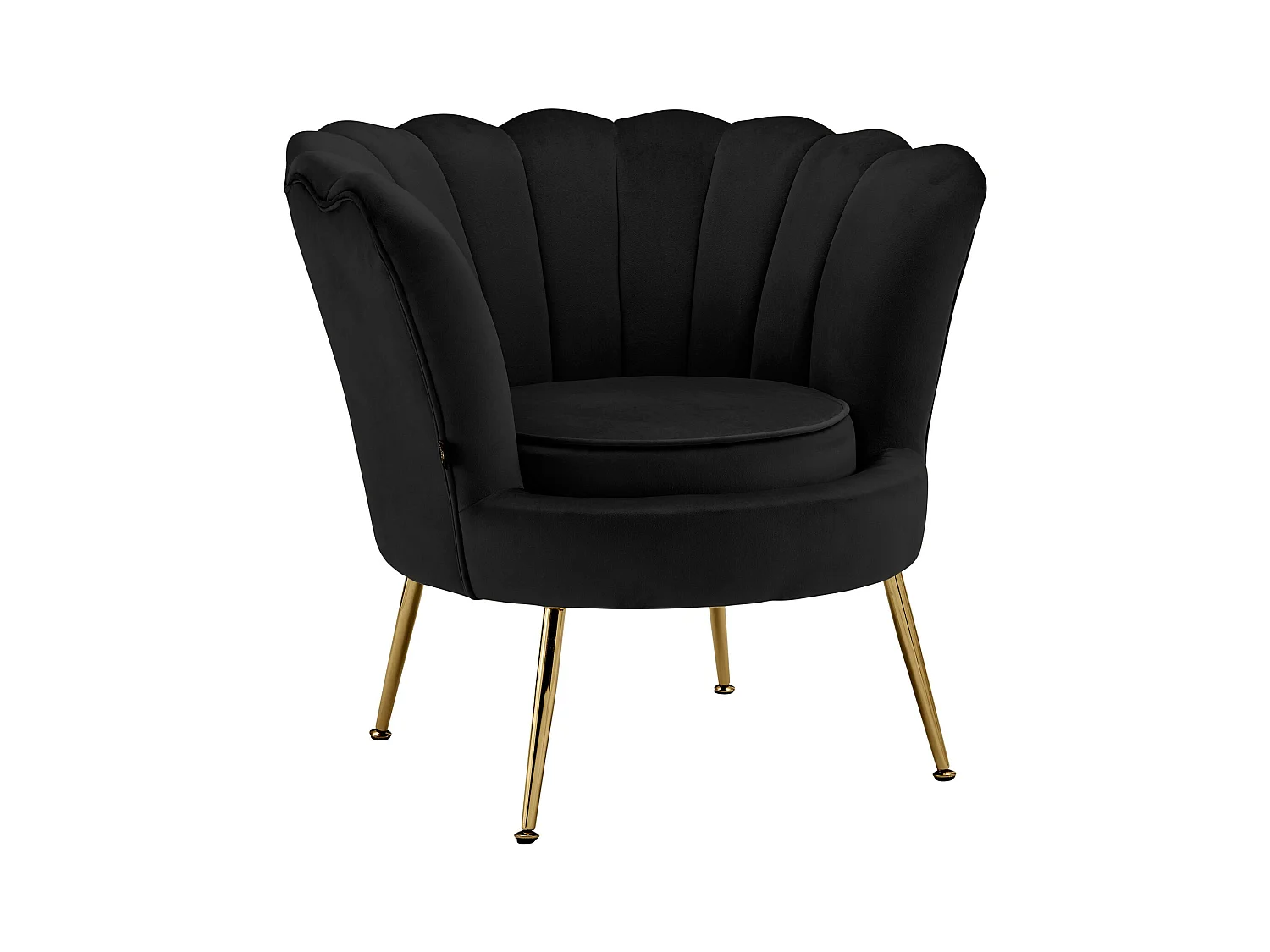 Kelsey|Fauteuil coquillage en velours noir