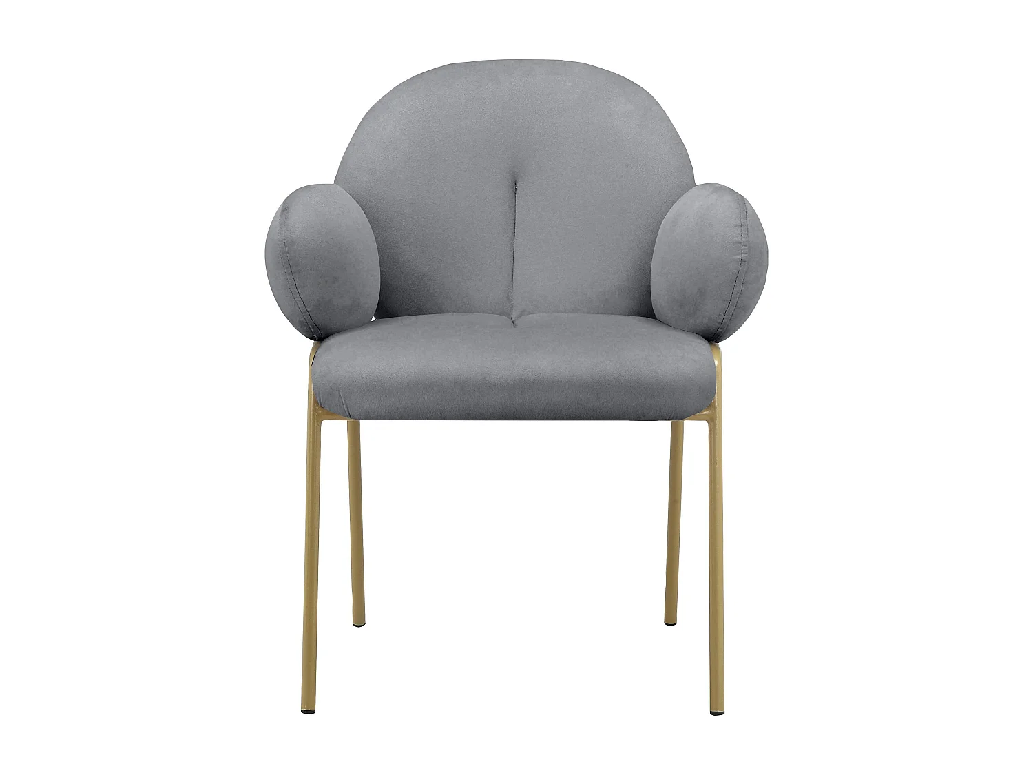 Iwama|Lot de 2 chaises de salle à manger en velours gris clair