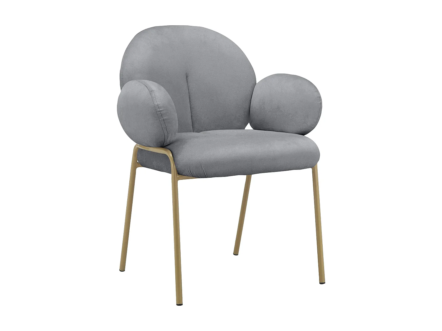Iwama|Lot de 2 chaises de salle à manger en velours gris clair