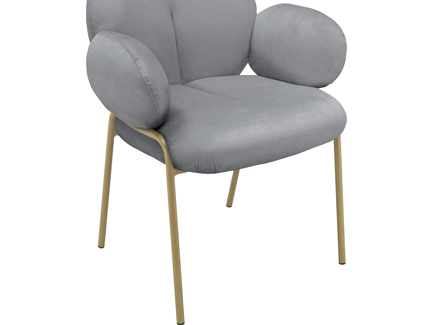 Iwama|Lot de 2 chaises de salle à manger en velours gris clair