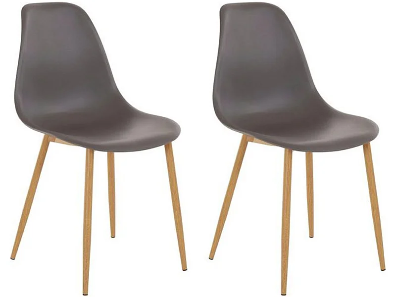 Miller Stuhl 2er-Pack Anthrazit PlastOak