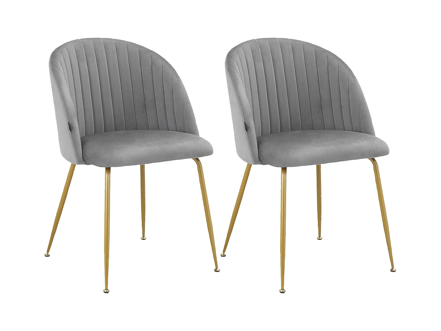 Thalia|Lot de 2 chaises de salle à manger en velours gris