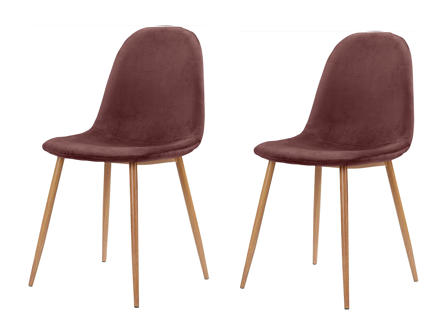 Monza|Lot de 2 chaises de salle à manger en velours rose