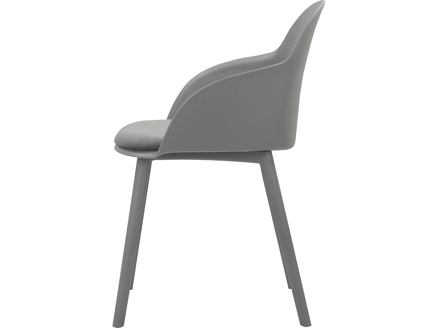 Seiko|Lot de 2 chaises de salle à manger en plastique anthracite