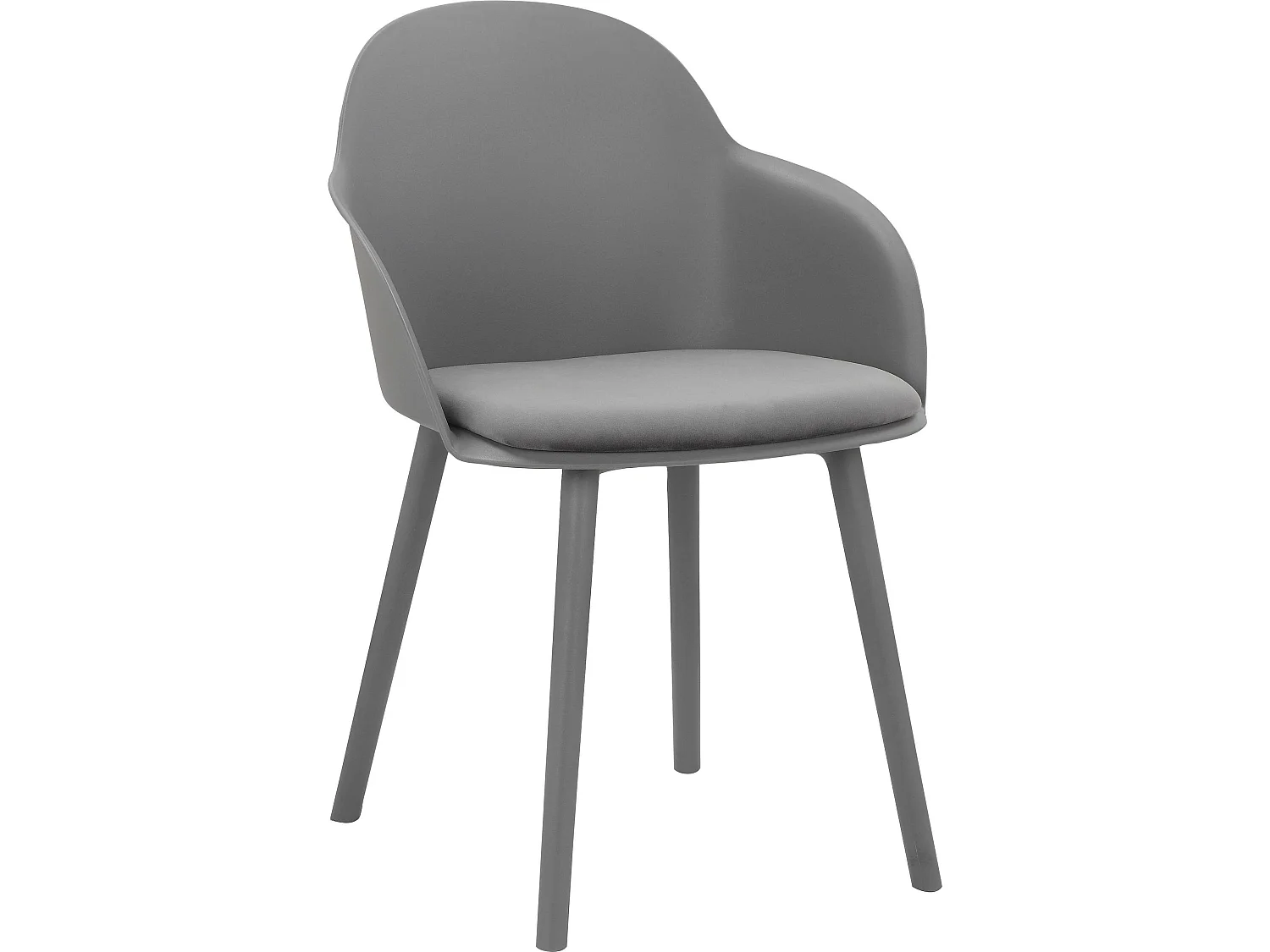 Seiko|Lot de 2 chaises de salle à manger en plastique anthracite