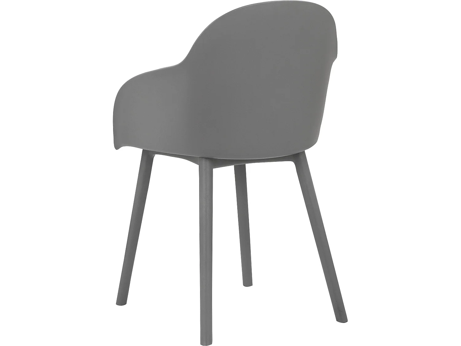 Seiko|Lot de 2 chaises de salle à manger en plastique anthracite