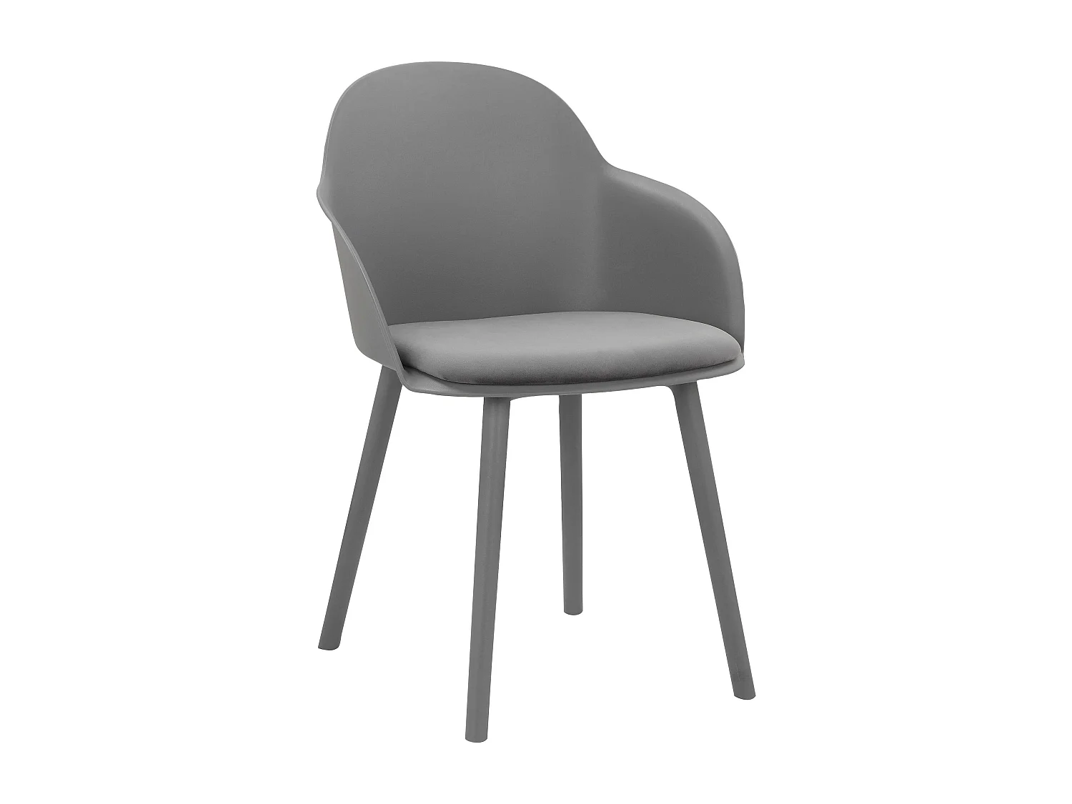 Seiko|Lot de 2 chaises de salle à manger en plastique anthracite