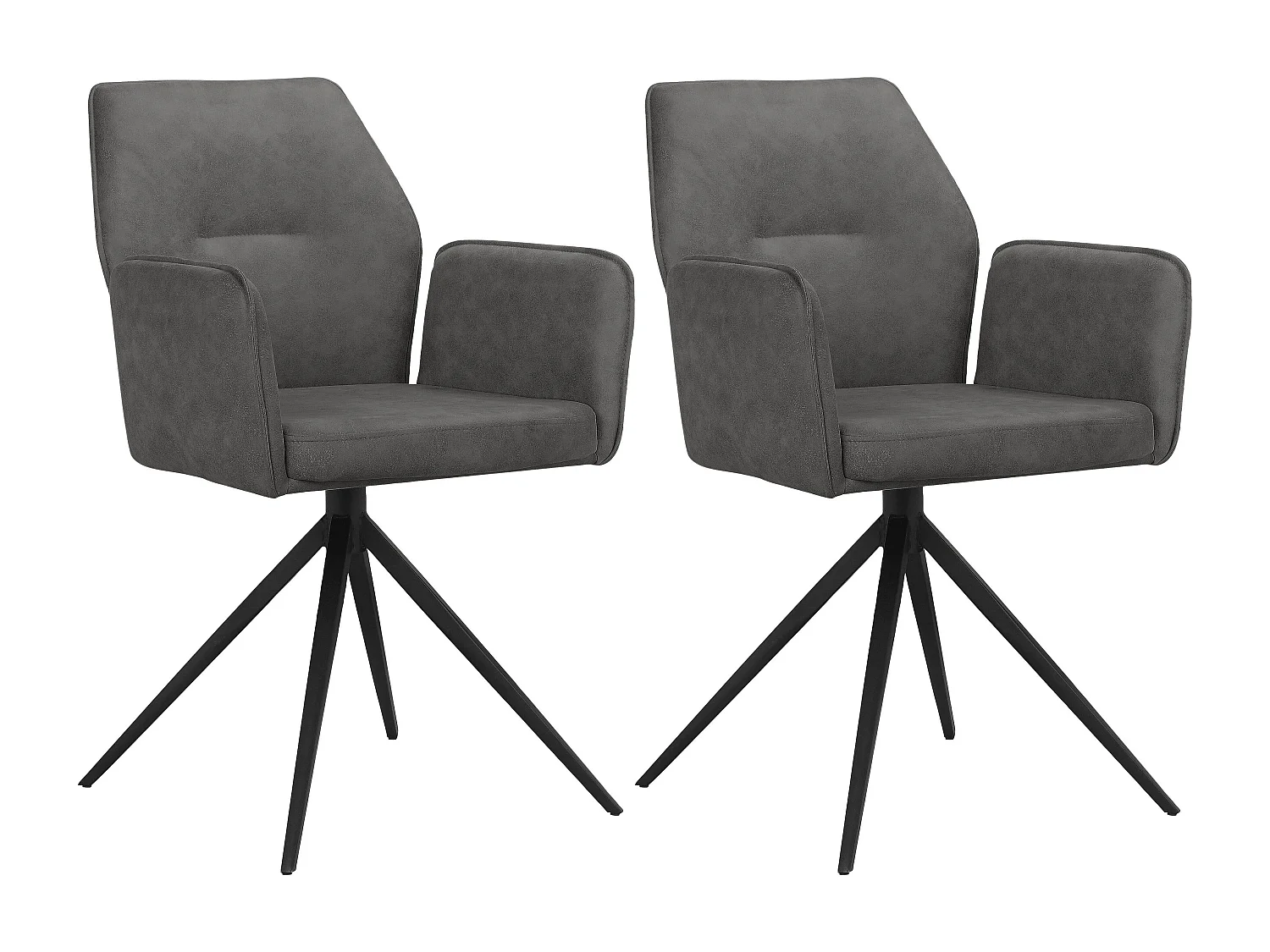 Conjunto de 2 cadeiras de jantar Capri Antracite